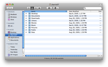 Mac Finder Window