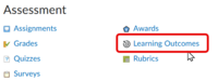 Figure 1. Learning Outcomes menu