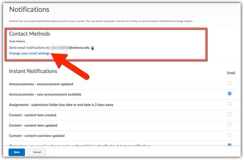 How to Set-up Notifications in D2L (students/learners) – OIT Knowledge Base