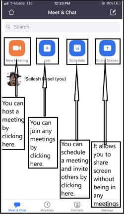 Fig 1. Zoom Home Screen(a)