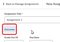 Figure 4. Add Outcomes to Assignment