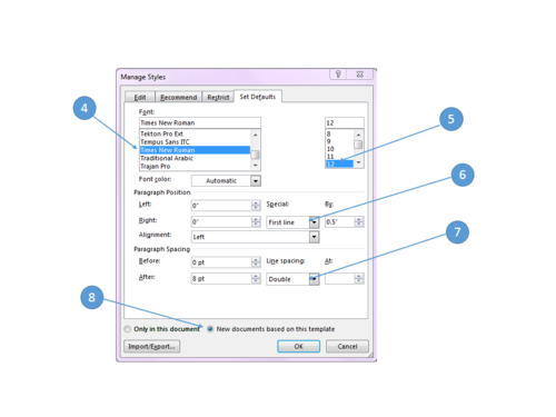 Next: In Style Dialog, choose the tab "Set Defaults."