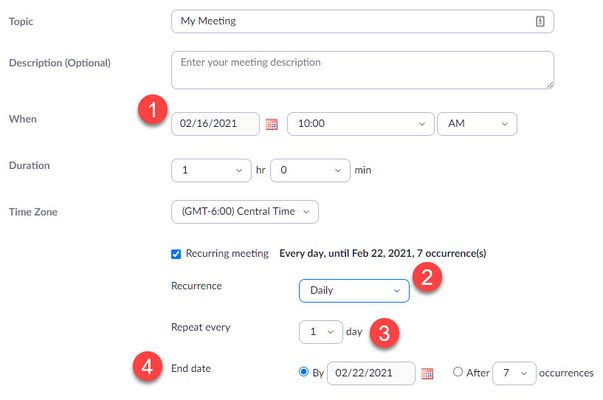 Create Recurring Zoom Sessions WSU Technology Knowledge Base