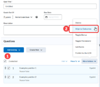 Figure 10. Add Outcomes to Quiz Questions